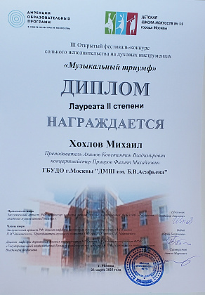 Результаты III Открытого конкурса-фестиваля сольного исполнительства на духовых инструментах  "Музыкальный триумф".