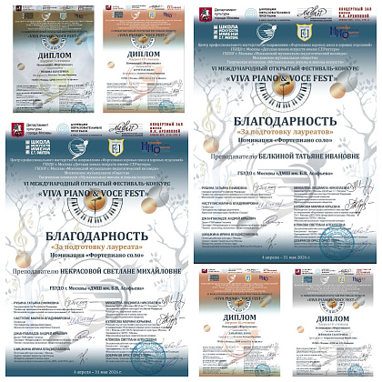 Результаты VI  Международного открытого фестиваля-конкурса ДОПСКИ «VIVA PIANO &VICE FEST».